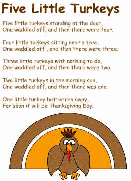 Five Little Turkeys Thanksgiving Poems