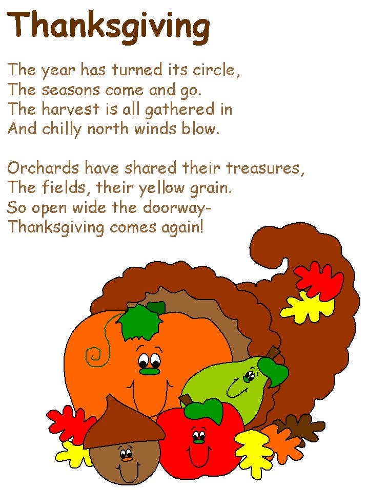 Thanksgiving Poems For Church Kids Preschoolers Inspirational Poems 