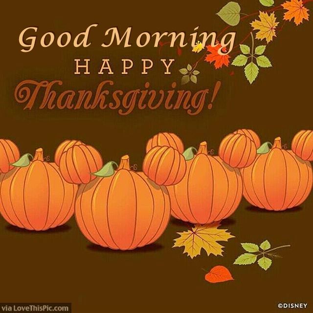 Good Morning and Happy Thanksgiving