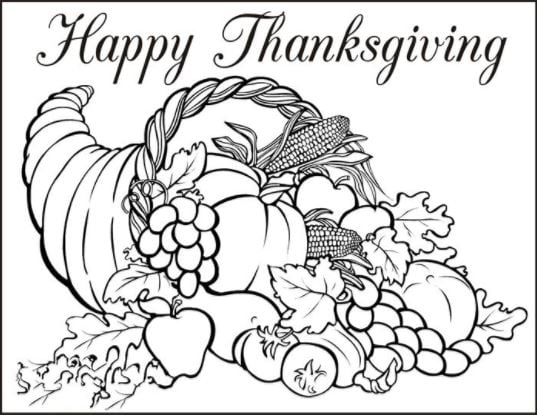 Happy Thanksgiving Images to Color