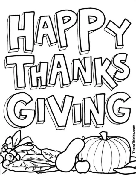 Happy Thanksgiving Pictures to color and print