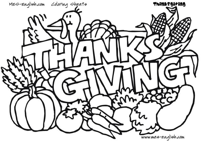 Thanksgiving Pictures to Color